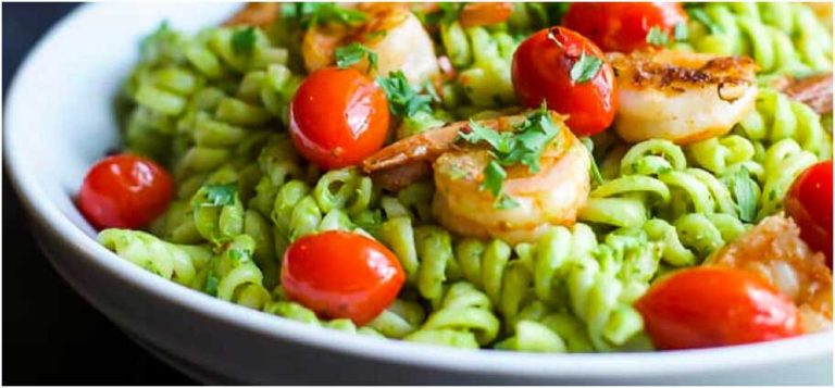 Fusilli With Shrimp, Avocado &Chimichurri Sauce